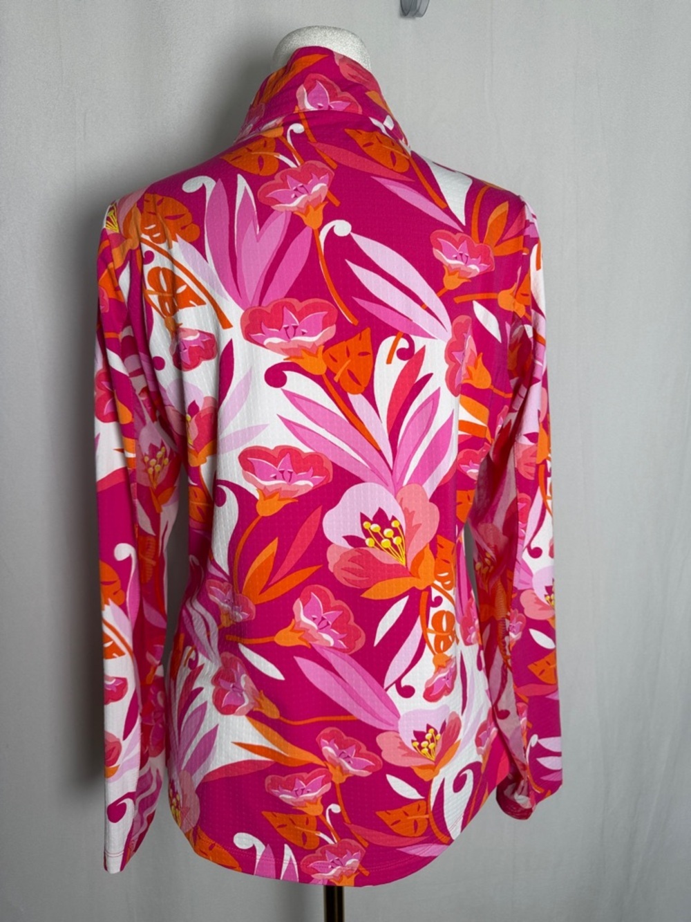 IBKUL UBHOT CAPRESE PINK MEGAHEAT Long Sleeve Mock Golf Shirt Size S Quarter Zip - Picture 6 of 12